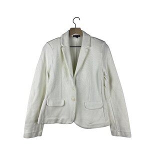 Whistles Slim Knit 100% Cotton Sweater Blazer women's 6 Waffle Knit Breathable